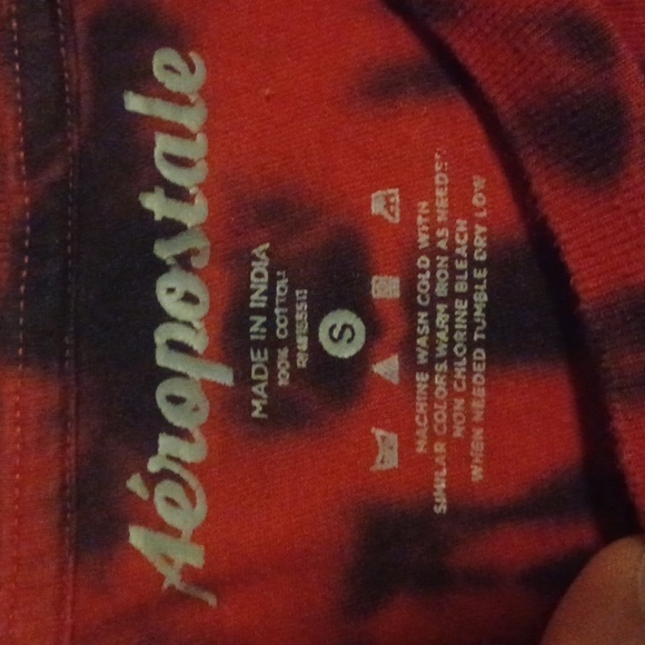 Red & Black Long Sleeved Aeropostale T-Shirts Men's Small - Picture 2 of 3